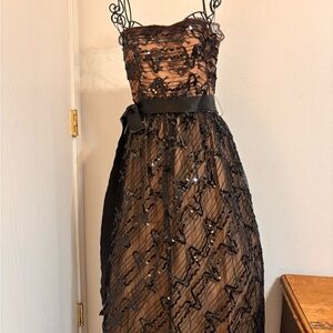 Elegant Black Sequin Prom Dress
